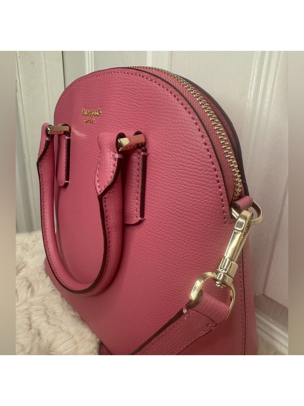 KATE SPADE NEW YORK LEATHER DOME HAND BAG PINK - Picture 3 of 15